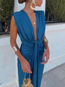 Vestido Maria - Chique, elegante, cintura alta e decote.