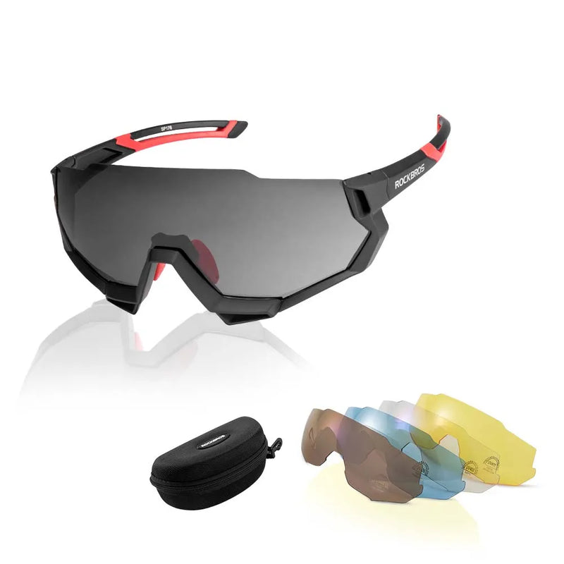 Óculos de Sol Ciclismo Polarizado com 5 Lentes Rockbros - OFERTA SÓ PARA HOJE!